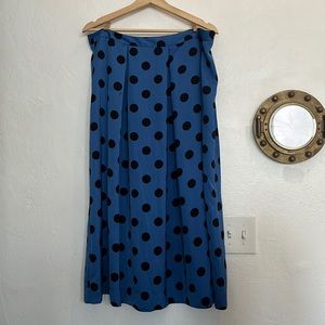 Who What Wear blue polka dot skirt size 16